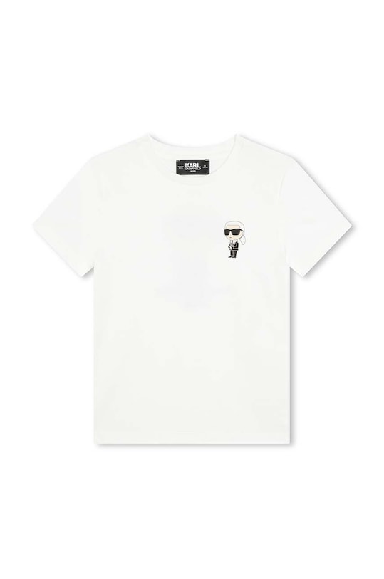 Karl Lagerfeld t-shirt bawełniany dziecięcy nadruk biały Z30054.162.174
