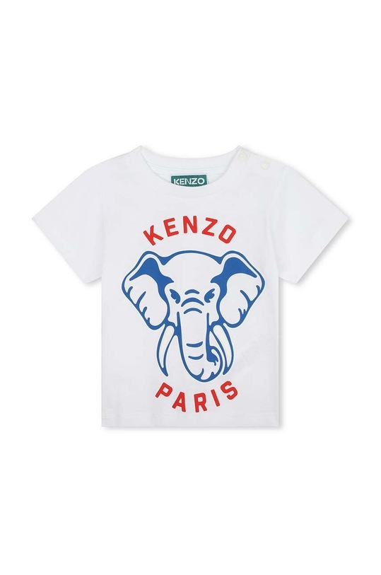 Kenzo Kids tricou de bumbac pentru copii print alb K60170.