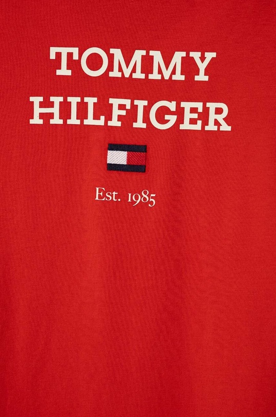 Chłopiec Tommy Hilfiger t-shirt bawełniany dziecięcy KB0KB08671.128.176.PPYH czerwony