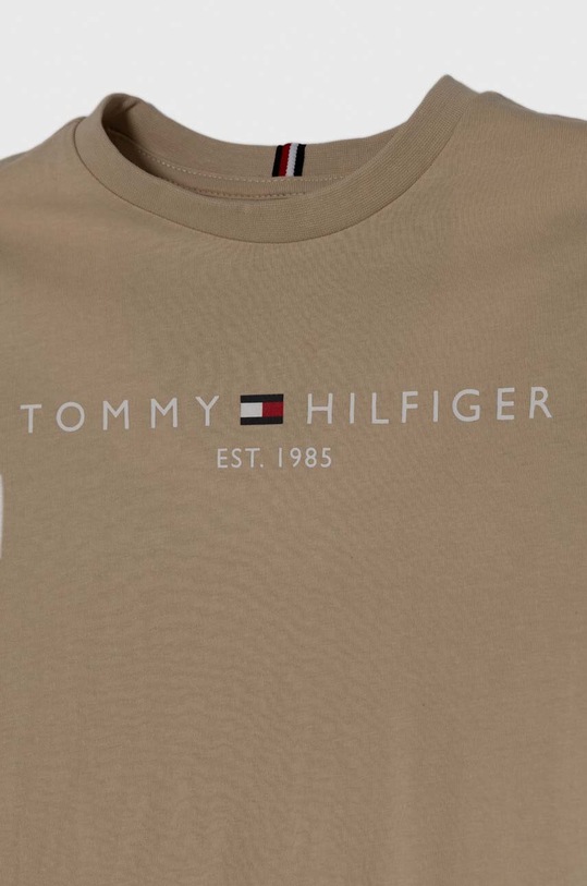 Chłopiec Tommy Hilfiger t-shirt bawełniany dziecięcy KS0KS00397.128.176.PPYH beżowy