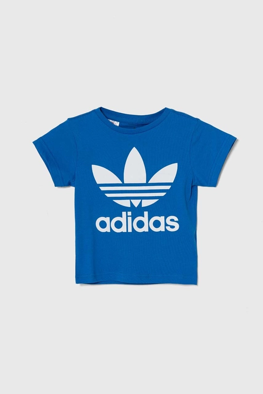 Παιδικό βαμβακερό μπλουζάκι adidas Originals TREFOIL TEE εκτύπωση μπλε IR6885