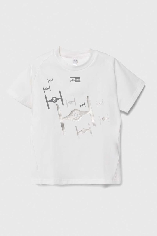 adidas t-shirt dziecięcy x Star Wars z elastanem biały IS4556