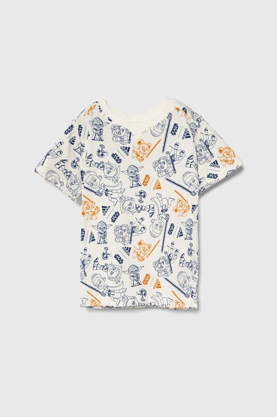 Dětské bavlněné tričko adidas x Star Wars kulatý béžová IT8785