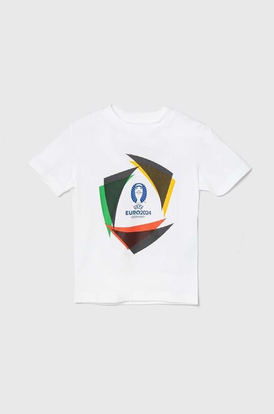 Detské bavlnené tričko adidas Performance UEFA Euro 2024 bavlna biela IT9304