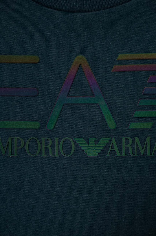 Dečki Otroška bombažna kratka majica EA7 Emporio Armani 3DBT53.BJ02Z modra