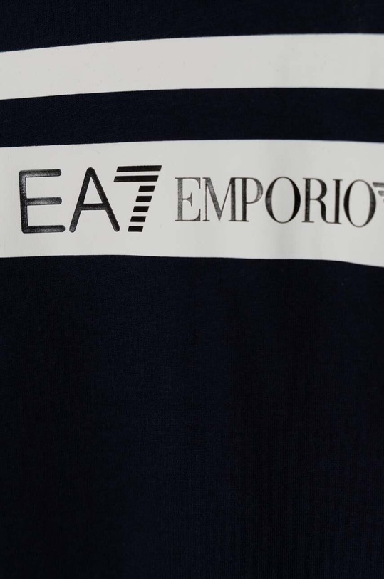 Chłopiec EA7 Emporio Armani t-shirt bawełniany dziecięcy 3DBT58.BJ02Z granatowy