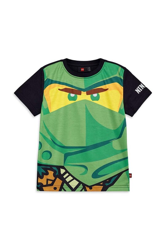 Lego t-shirt bawełniany dziecięcy nadruk zielony 12011243