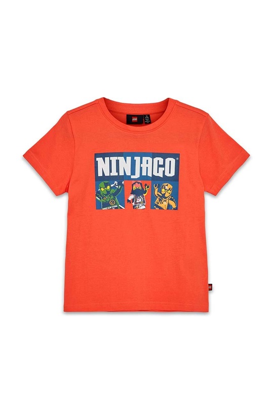 Lego t-shirt bawełniany dziecięcy nadruk pomarańczowy 12011249