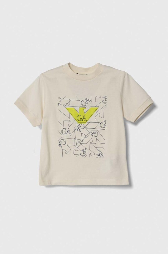 Emporio Armani t-shirt bawełniany dziecięcy nadruk beżowy 3D4TJC.4J5UZ