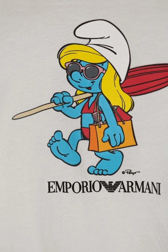 Dječaci Pamučna majica kratkih rukava za bebe Emporio Armani x The Smurfs 3DHTJN.3J52Z bijela