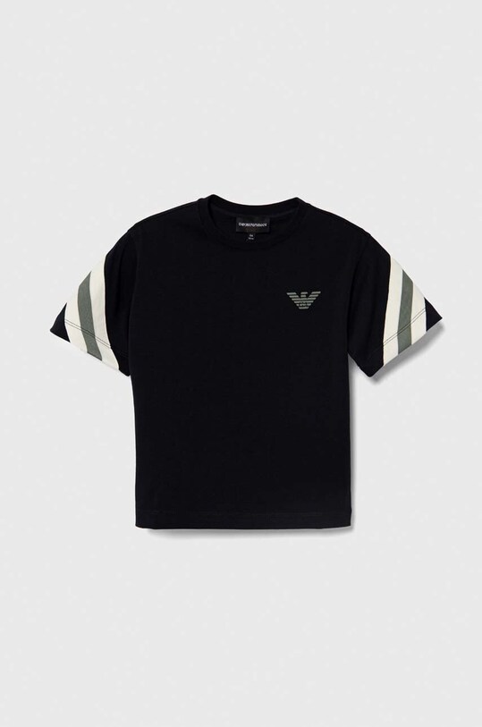Emporio Armani t-shirt bawełniany dziecięcy aplikacja granatowy 3D4TJ8.1JWZZ