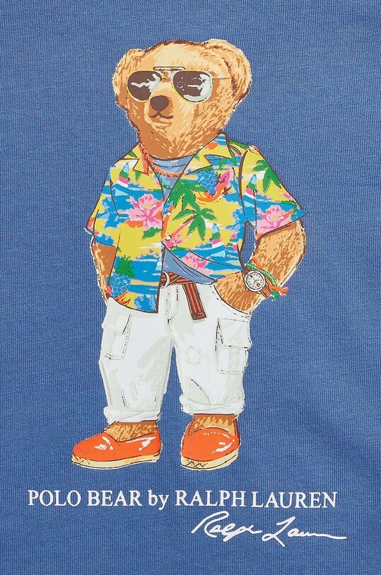 Polo Ralph Lauren t-shirt in cotone per bambini blu 322905258003