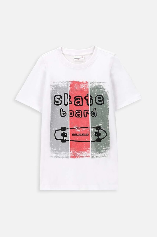 Detské bavlnené tričko Coccodrillo bavlna biela WC4143217VBA