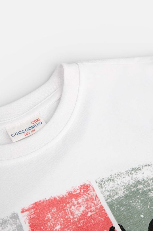 Chłopiec Coccodrillo t-shirt bawełniany dziecięcy WC4143217VBA biały