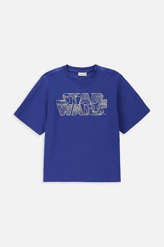 Coccodrillo t-shirt bawełniany dziecięcy nadruk granatowy WC4143203LBD