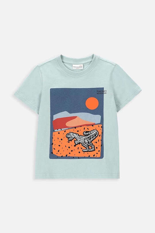Coccodrillo t-shirt bawełniany dziecięcy nadruk zielony WC4143202DEK