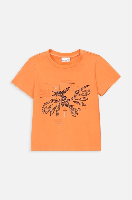 Dětské bavlněné tričko Coccodrillo kulatý oranžová WC4143206DEK