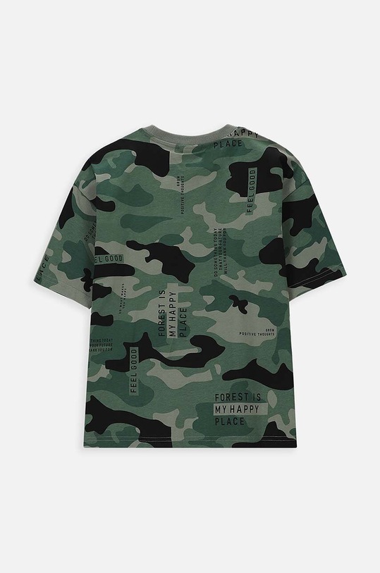 Coccodrillo t-shirt bawełniany dziecięcy WC4143203NAJ zielony SS24