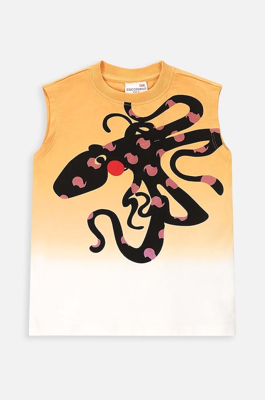 Coccodrillo top bawełniany dziecięcy nadruk pomarańczowy WC4143301DWK