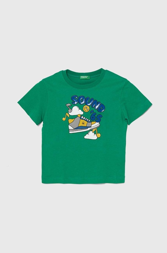 Dječja pamučna majica kratkih rukava United Colors of Benetton pamuk zelena 3096G10EU.P.Seasonal