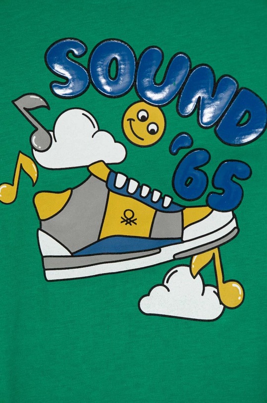 Dječaci Dječja pamučna majica kratkih rukava United Colors of Benetton 3096G10EU.P.Seasonal zelena