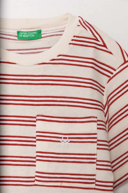 Băieți United Colors of Benetton tricou de bumbac pentru copii 33ZLG10DU.P.Seasonal bej