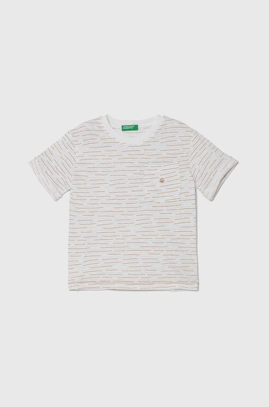 Tričko s prímesou ľanu United Colors of Benetton s prímesou ľanu béžová 362PG10DB.P.Seasonal