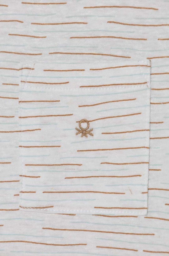 Chlapec Tričko s prímesou ľanu United Colors of Benetton 362PG10DB.P.Seasonal béžová