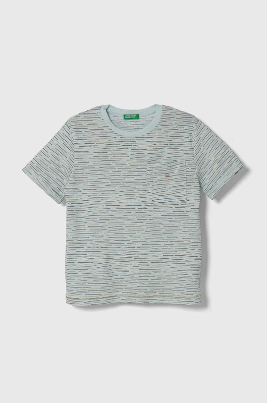 Tričko s prímesou ľanu United Colors of Benetton s prímesou ľanu tyrkysová 362PG10DB.P.Seasonal