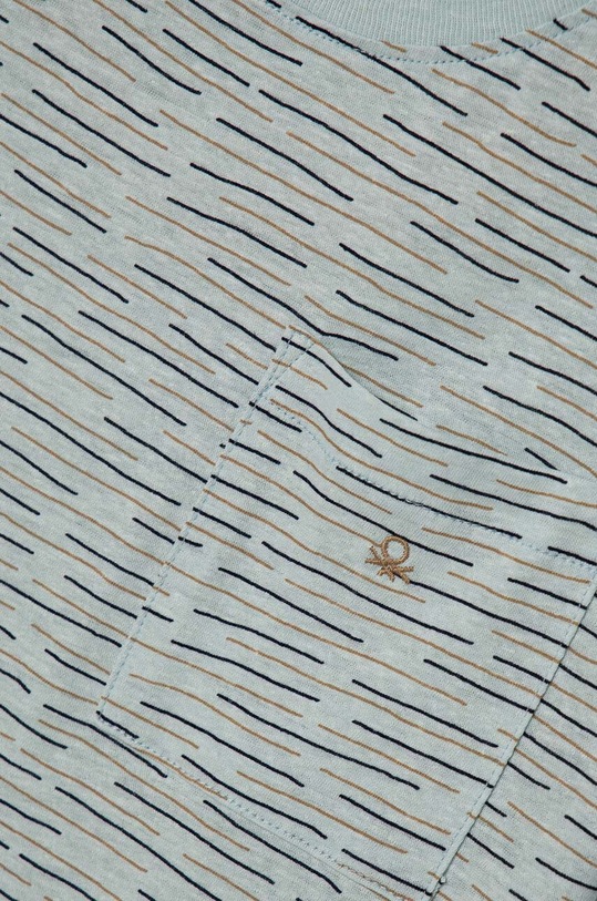 Chlapec Tričko s prímesou ľanu United Colors of Benetton 362PG10DB.P.Seasonal tyrkysová