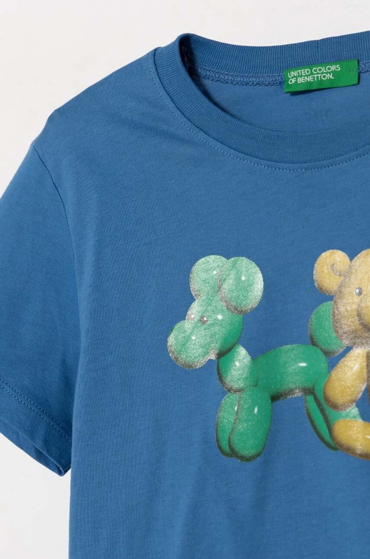 Chlapec Detské bavlnené tričko United Colors of Benetton 3I1XG10ED.P.Seasonal modrá