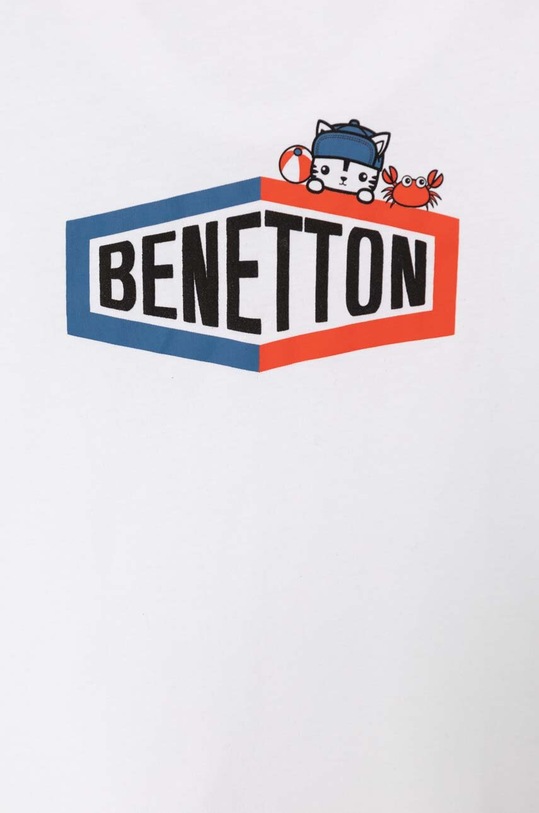 Detské bavlnené tričko United Colors of Benetton 3I1XG10EH.P.Seasonal biela SS24