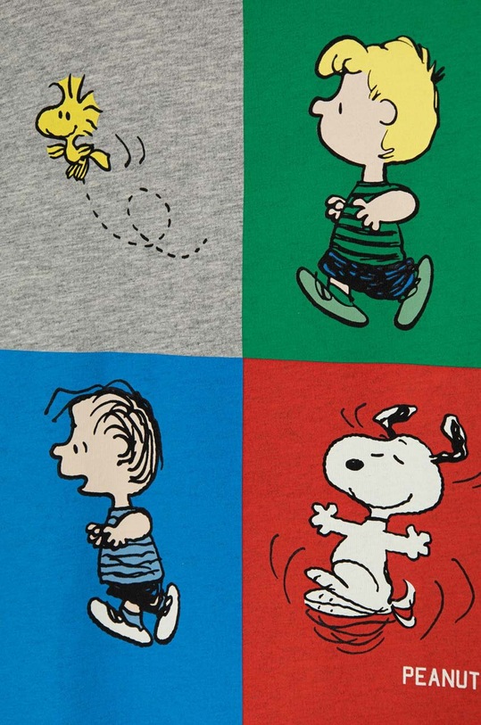 Хлопчик Дитяча бавовняна футболка United Colors of Benetton X Peanuts 3096G10EW.P.Seasonal сірий