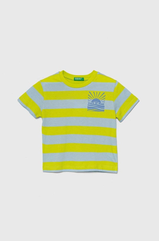 United Colors of Benetton t-shirt bawełniany dziecięcy nadruk zielony 33R9G10EO.P.Seasonal