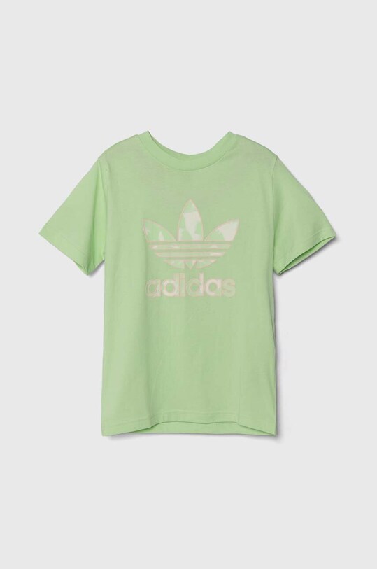 adidas Originals tricou de bumbac pentru copii imprimeu verde IR6451