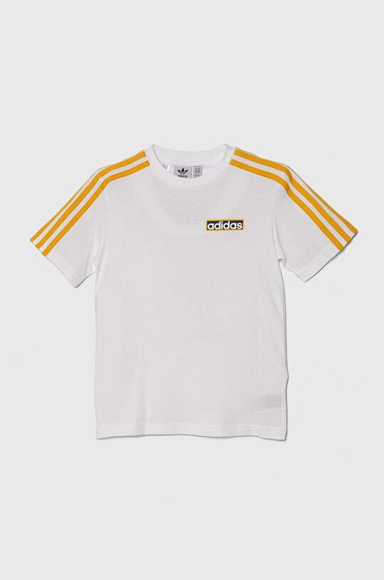 Dječja pamučna majica kratkih rukava adidas Originals natpis bijela IN2121