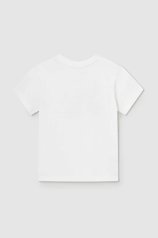 Μωρό βαμβακερό μπλουζάκι Mayoral 106.3K.Baby.PPYH λευκό SS24