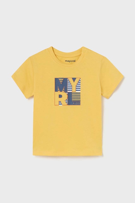 Μωρό βαμβακερό μπλουζάκι Mayoral στάμπα κίτρινο 106.3K.Baby.PPYH