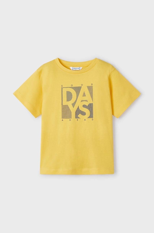 Παιδικό βαμβακερό μπλουζάκι Mayoral στάμπα κίτρινο 170.5D.Mini.PPYH