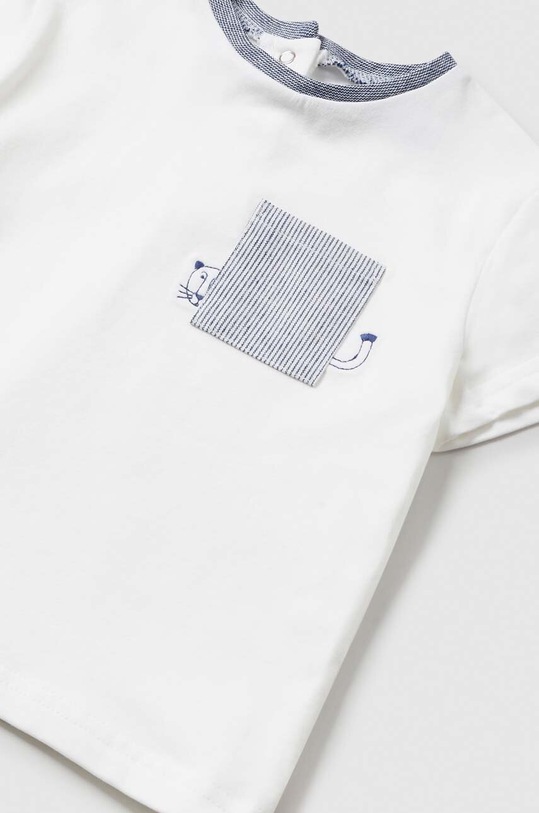 Băieți Mayoral tricou din bumbac pentru bebelusi 1017.3B.Baby.PPYH alb