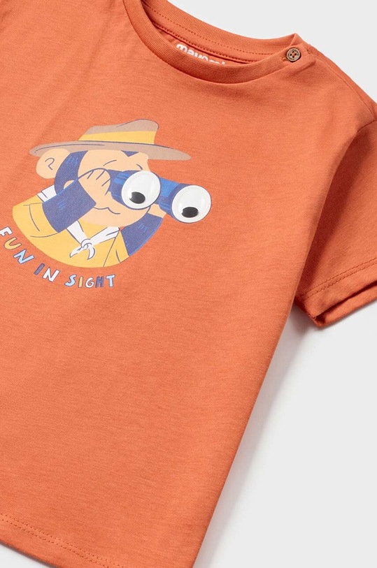 Αγορίστικα Μωρό βαμβακερό μπλουζάκι Mayoral 1018.3C.Baby.PPYH πορτοκαλί