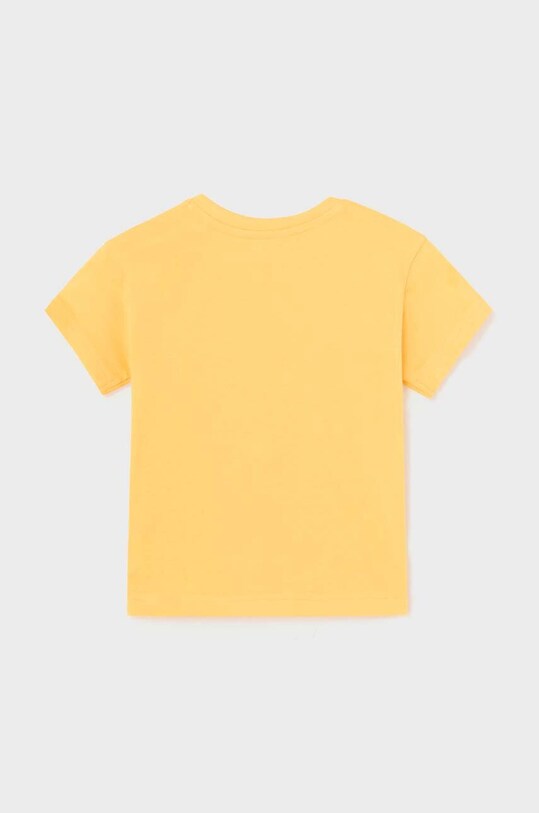 Mayoral t-shirt bawełniany niemowlęcy 1020.3C.Baby.PPYH żółty SS24