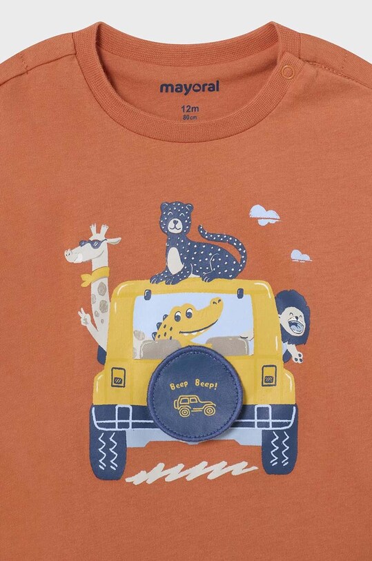 Băieți Mayoral tricou din bumbac pentru bebelusi 1021.3F.Baby.PPYH portocaliu
