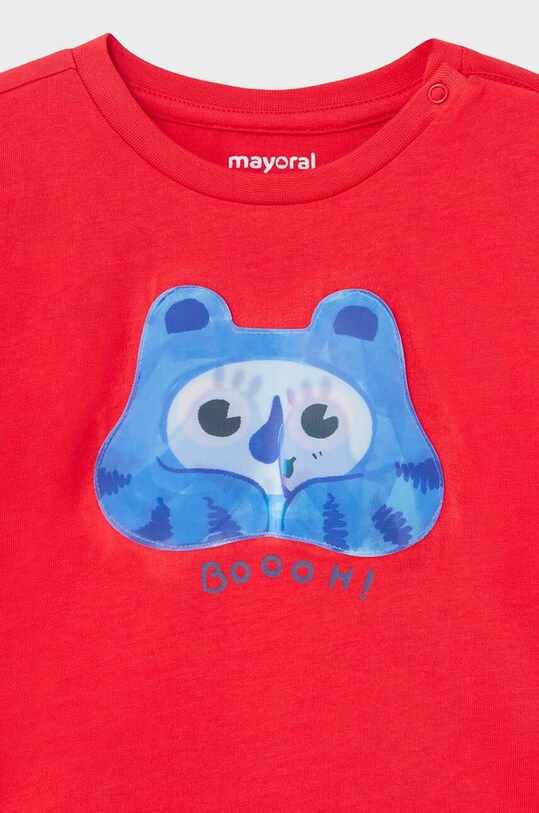 Mayoral t-shirt bawełniany niemowlęcy czerwony 1025.3H.Baby.PPYH