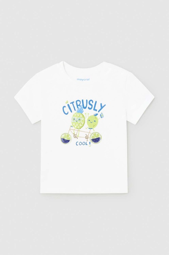 Mayoral tricou din bumbac pentru bebelusi print alb 1026.3K.Baby.PPYH