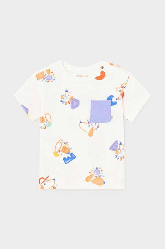 Mayoral tricou din bumbac pentru bebelusi cu modele bej 1029.3M.Baby.PPYH