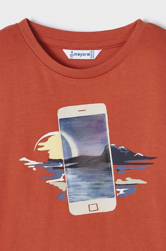 Παιδικό βαμβακερό μπλουζάκι Mayoral 3003.5C.Mini.PPYH κόκκινο