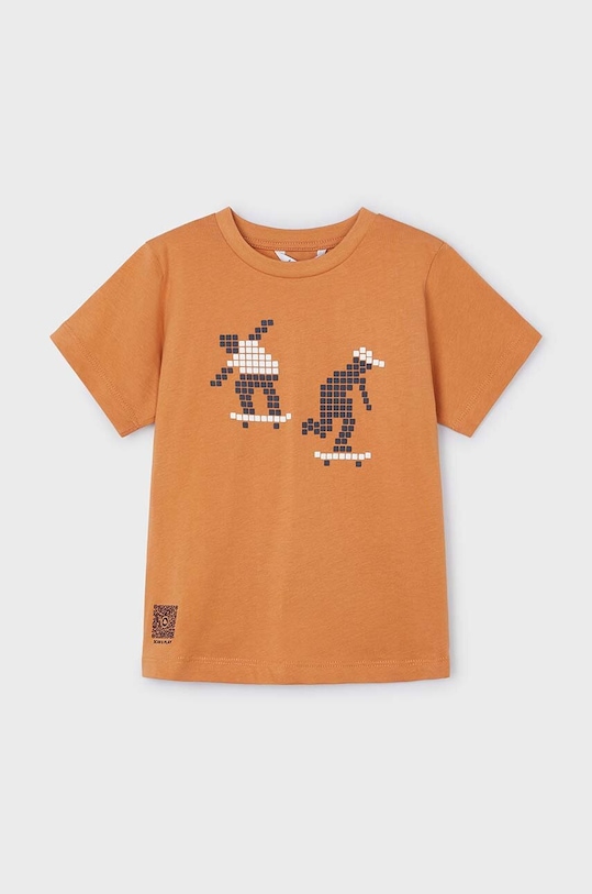 Παιδικό βαμβακερό μπλουζάκι Mayoral στάμπα πορτοκαλί 3013.5G.Mini.PPYH