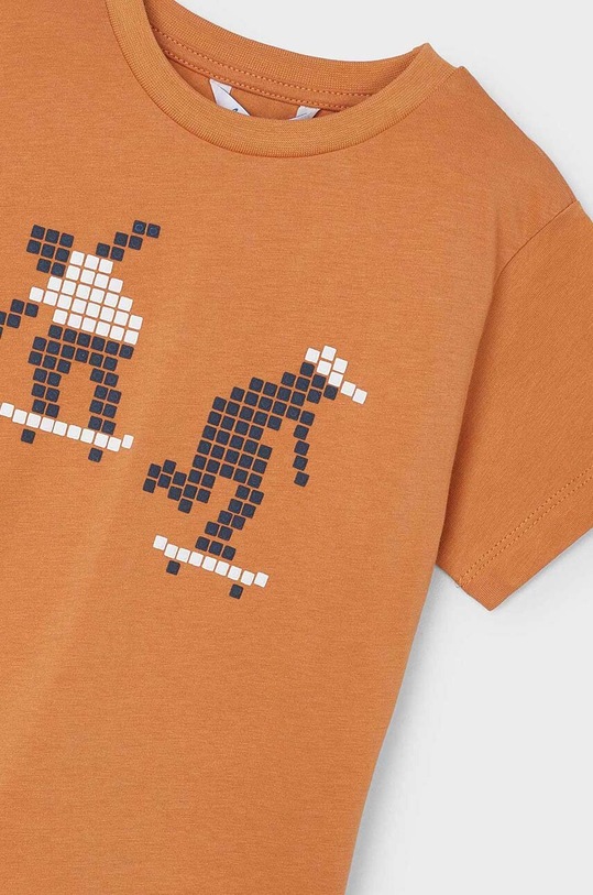 Αγορίστικα Παιδικό βαμβακερό μπλουζάκι Mayoral 3013.5G.Mini.PPYH πορτοκαλί