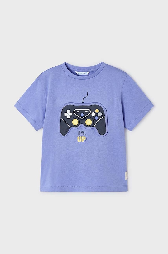 Παιδικό βαμβακερό μπλουζάκι Mayoral 3016.5G.Mini.PPYH μωβ SS24